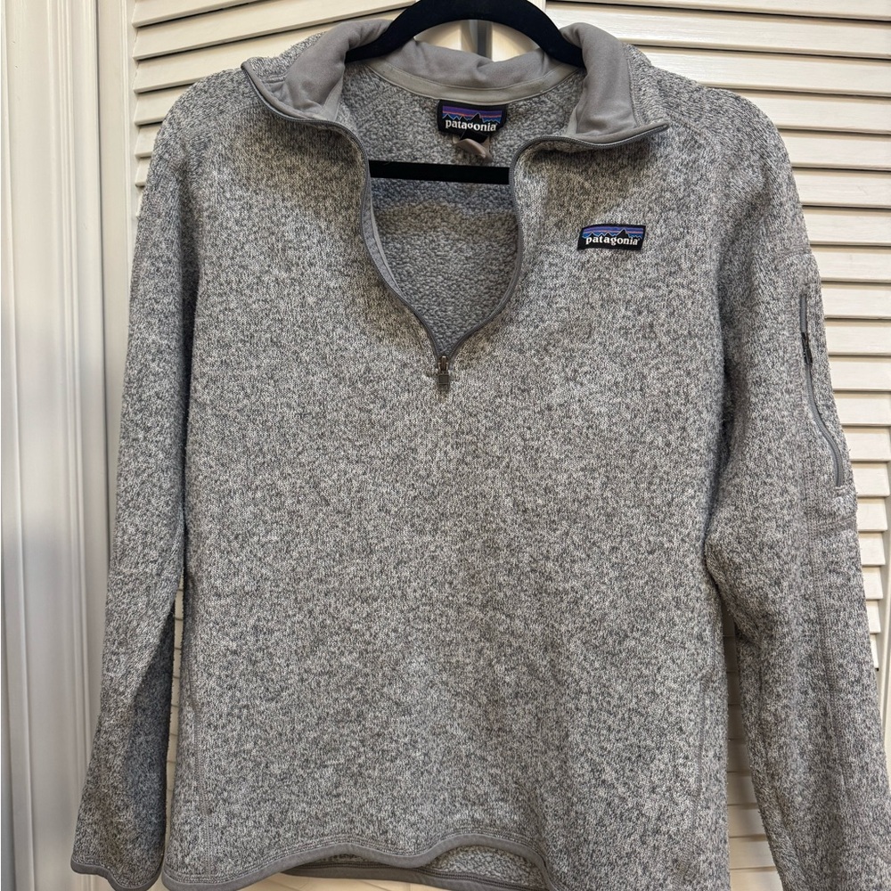 Patagonia better sweater women’s 1/4 zip pullover size large gray heather